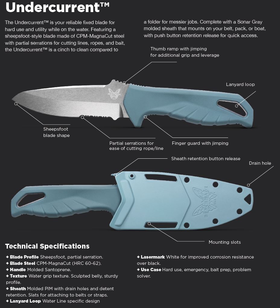 Benchmade 18040S Undercurrent SANTOPRENE, MagnaCut