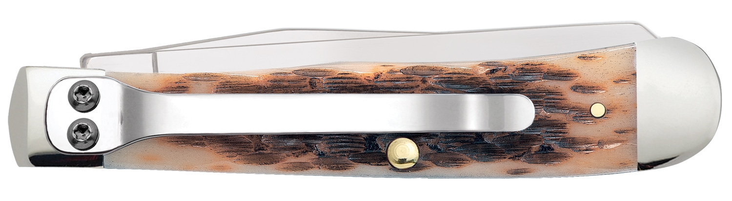 Case SS Amber Jigged Bone Trapper - mit Clip