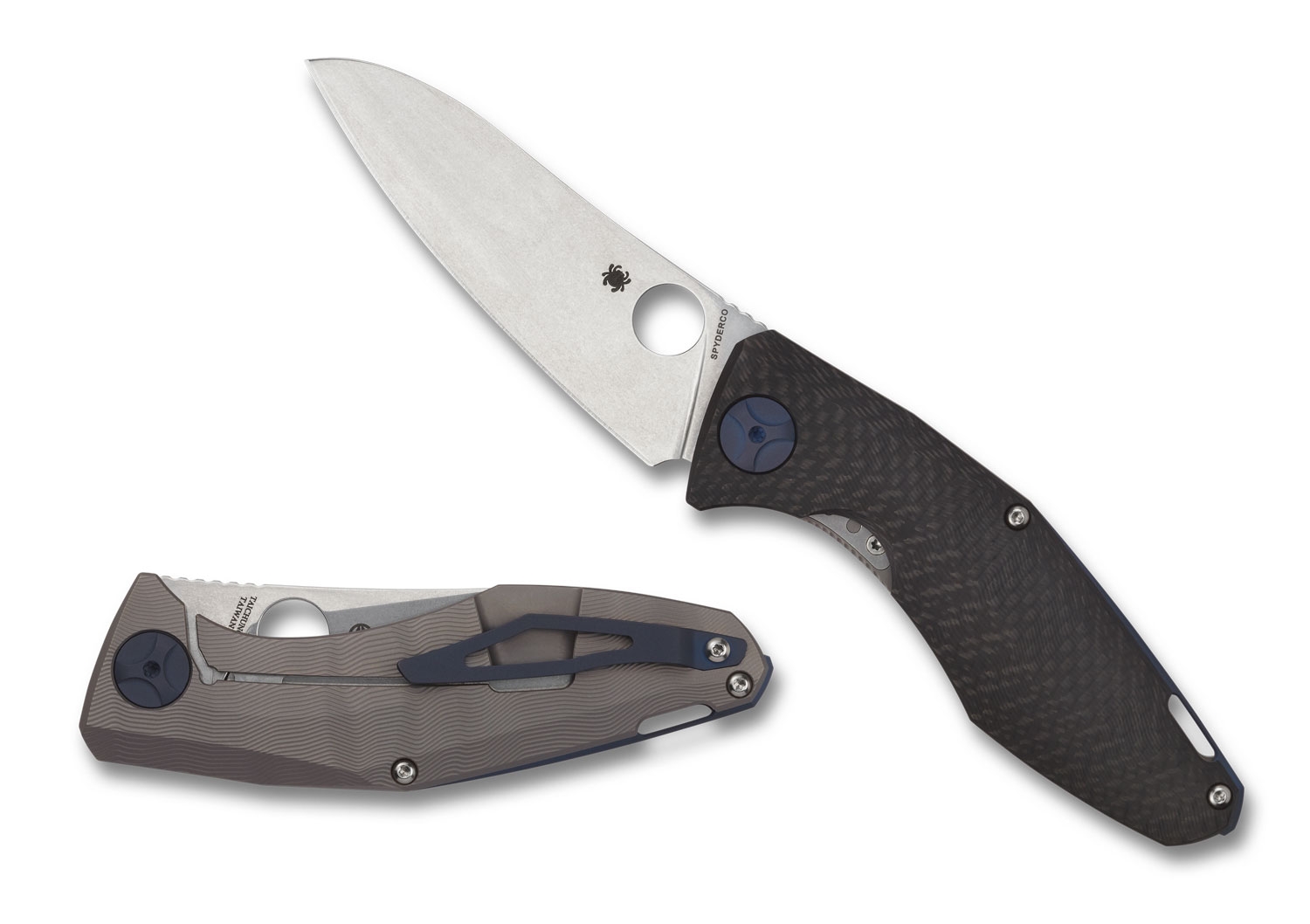 Spyderco C235CFTIP Drunken, CPMS90V, Titan/ Carbon