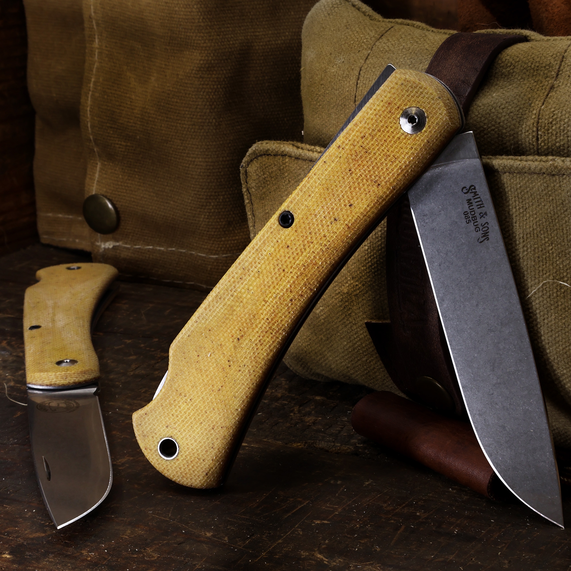 White River Mudbug, Natural Canvas Micarta