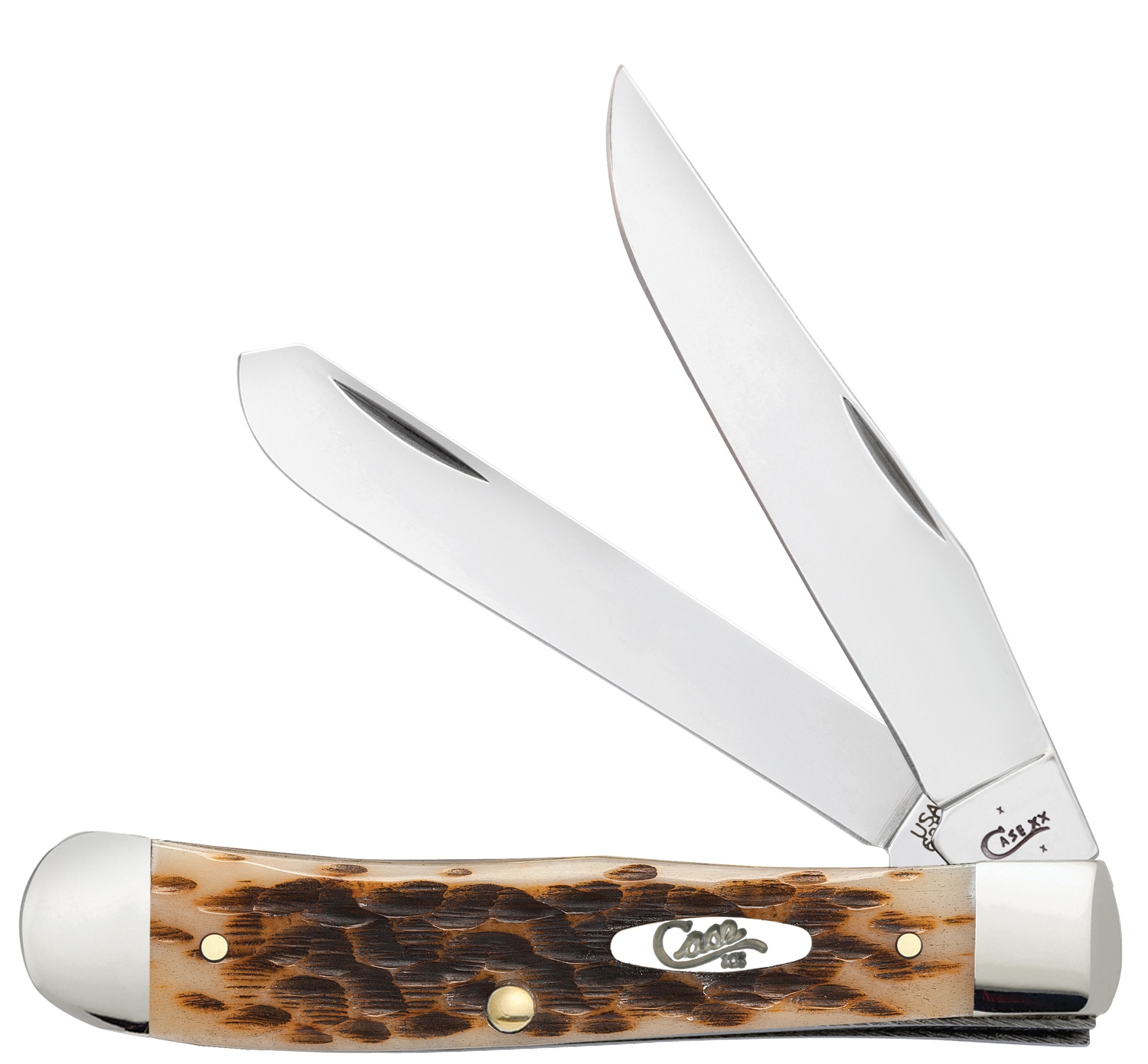 Case SS Amber Jigged Bone Trapper - mit Clip