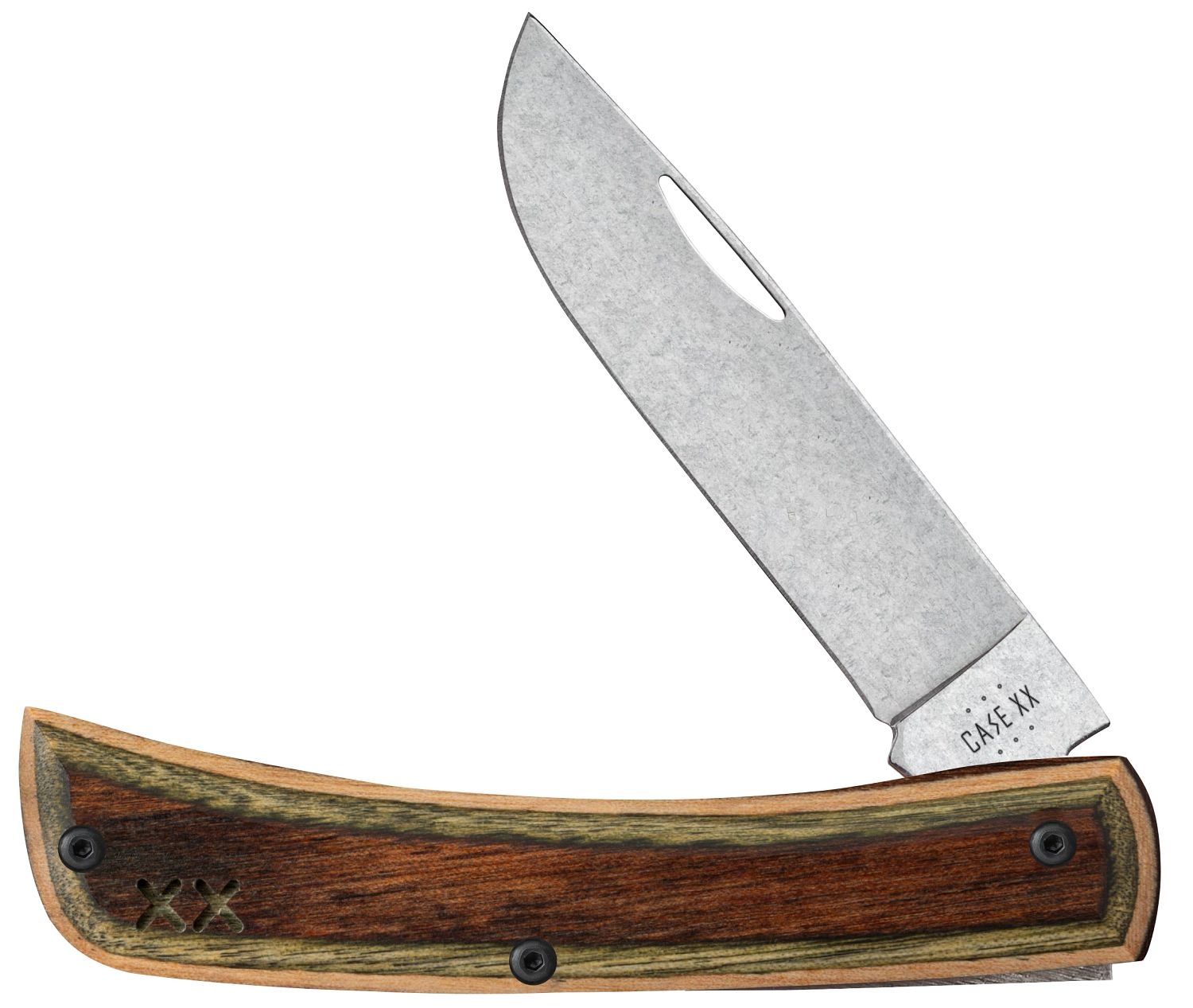 Case S35VN Brown/Green Laminate Wood Sod Buster Jr