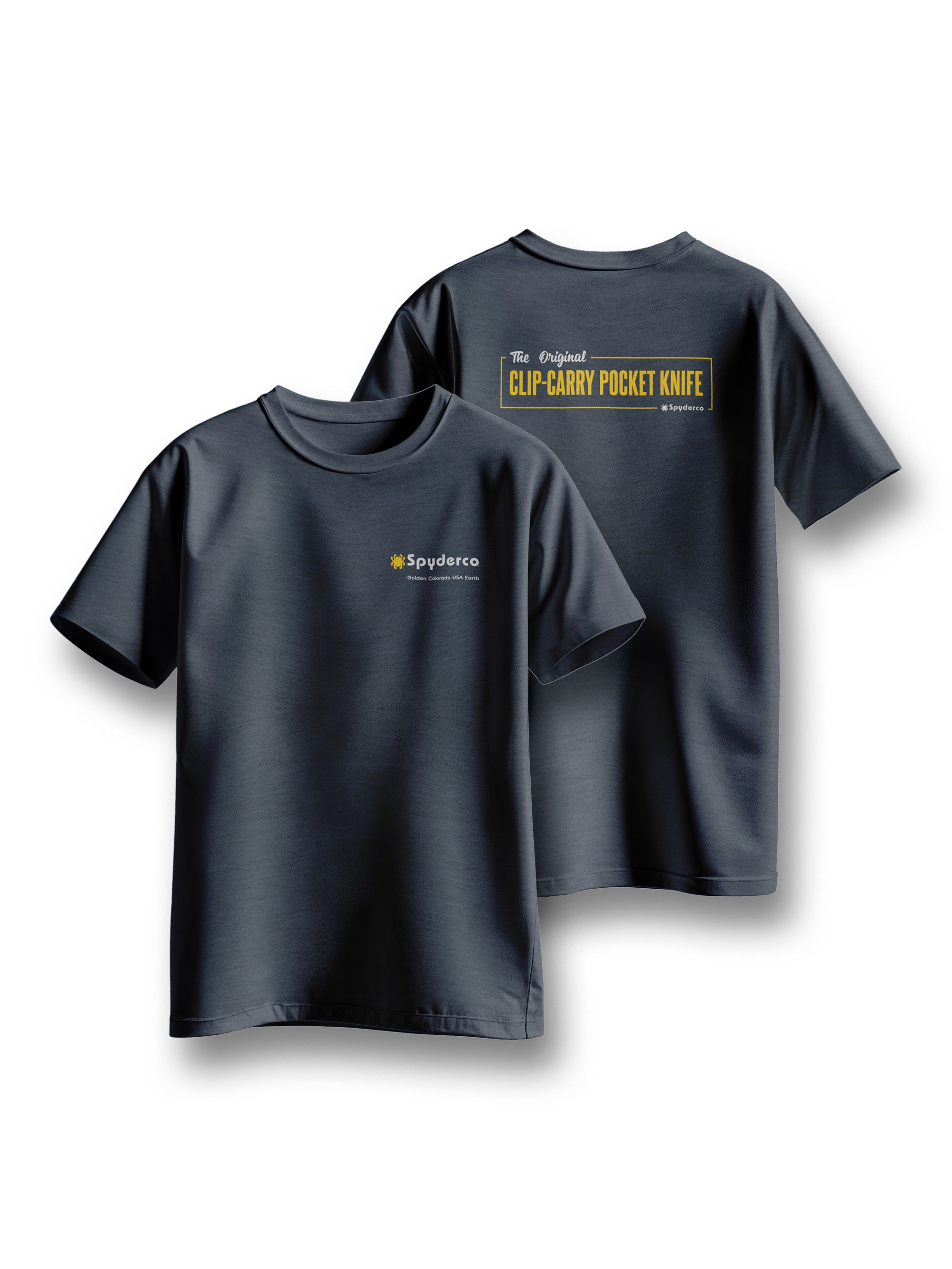 Spyderco TS07HNY T-Shirt Clip Carry Heather Navy L