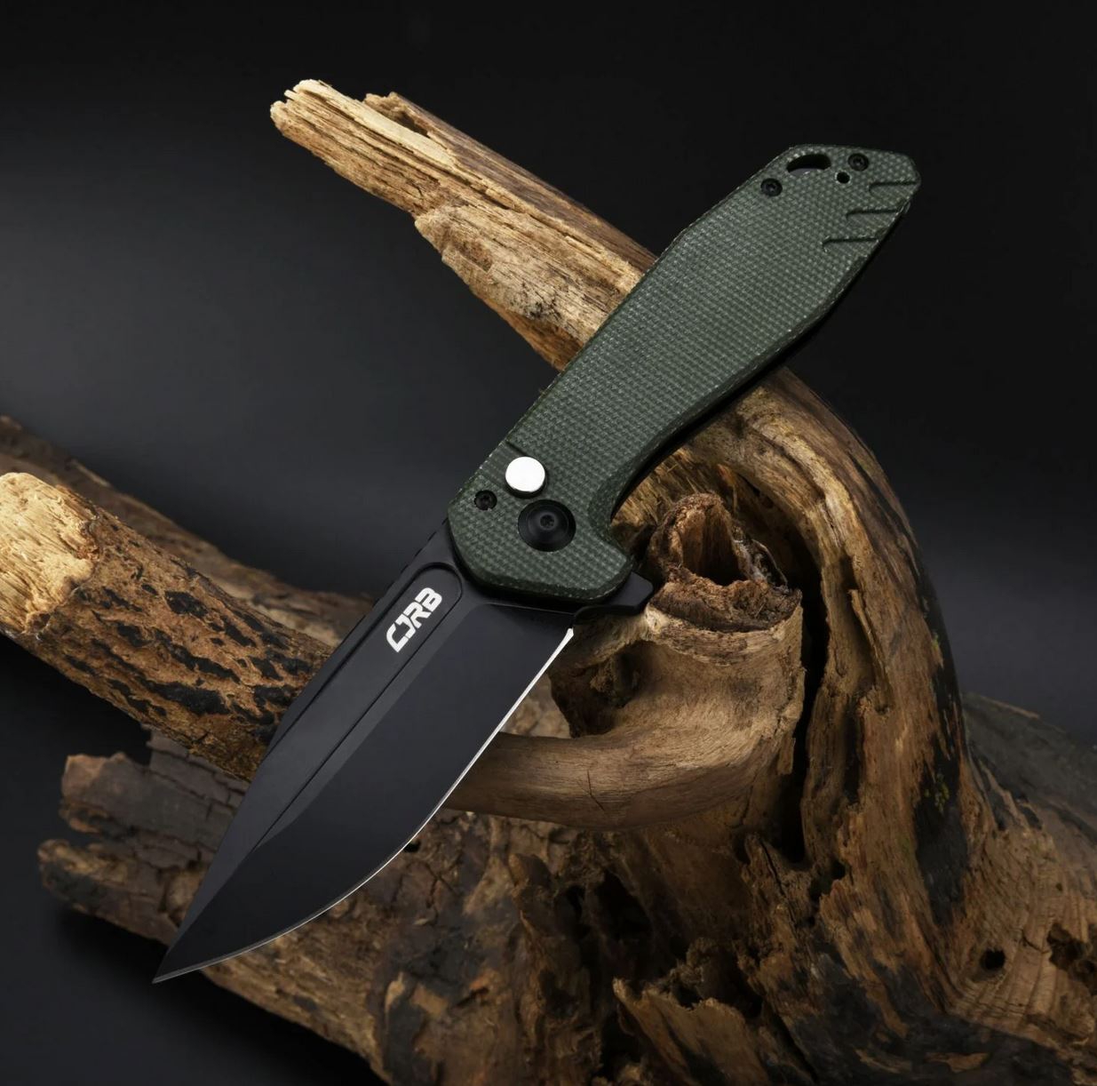 CJRBJ1928-BMGN Riff AR-RPM9, Black, Green Micarta