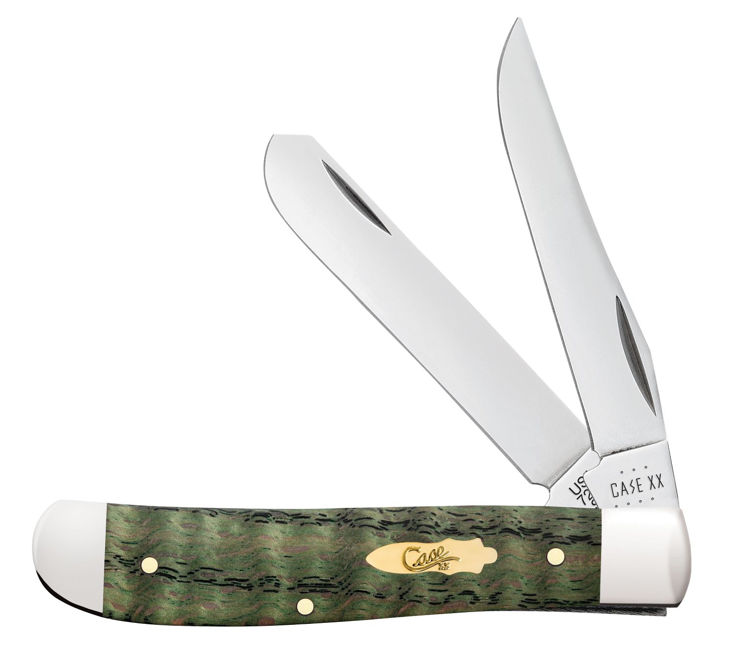 Case SS Kelly Green Oak Smooth Mini Trapper