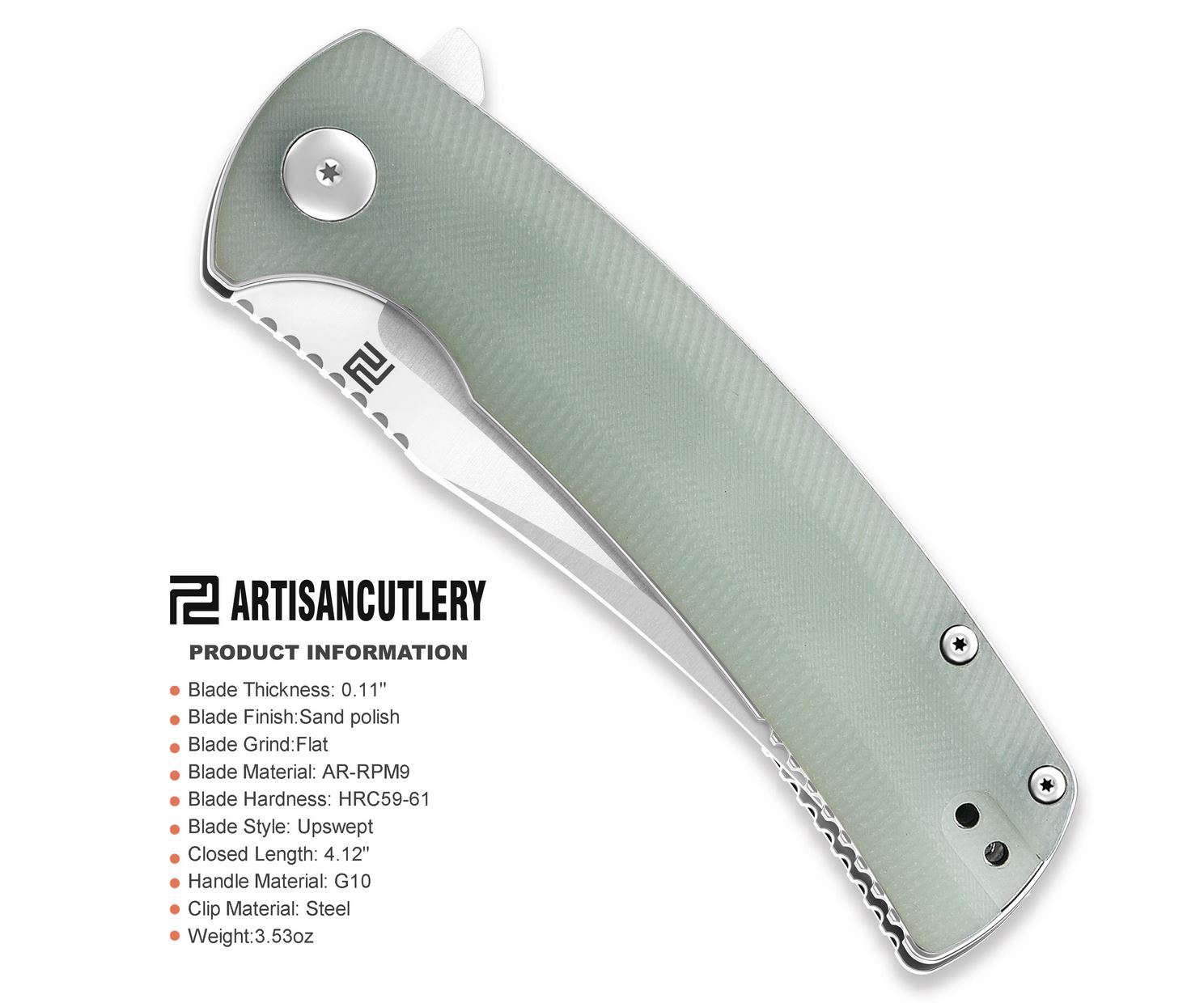 ARTC1845P-NTG Arroyo AR-RPM9, Natural Green G10