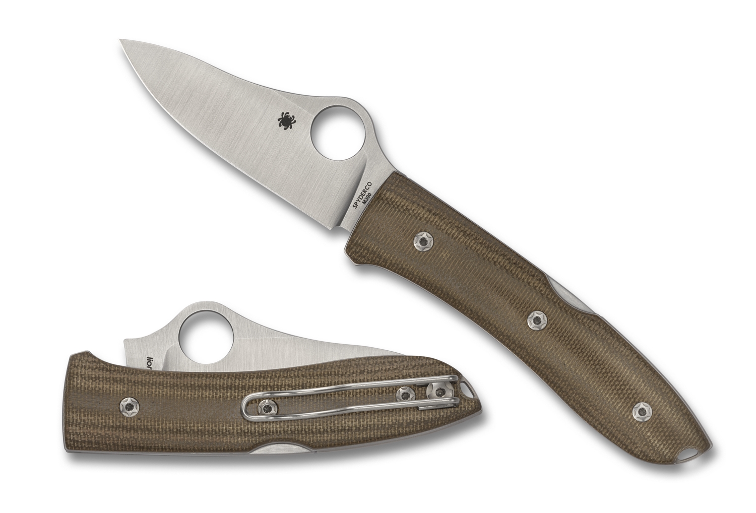 Spyderco C255CMP SpyOpera, Brown Canvas Micarta